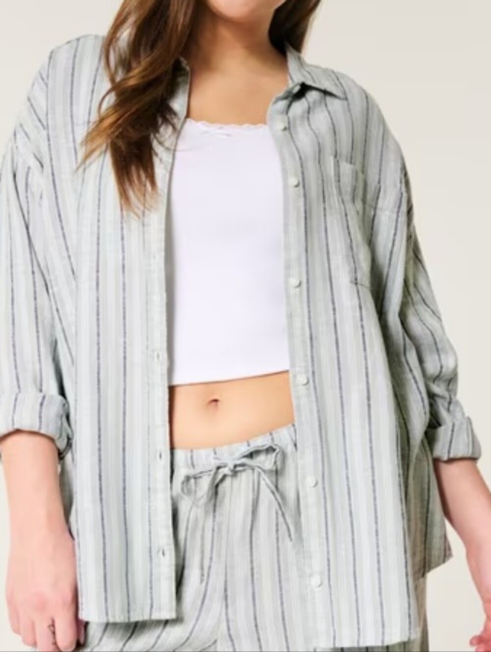 Hollister Oversized Button Down Top Sz XS